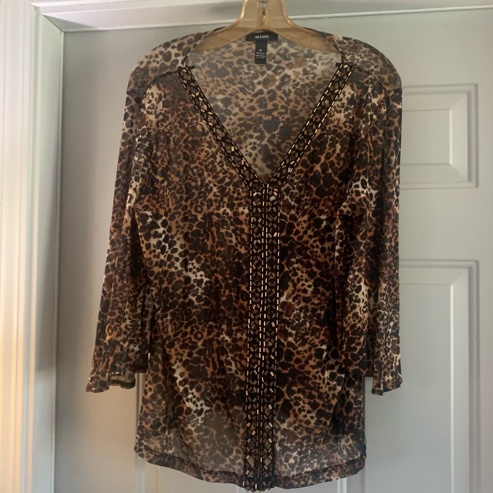 Alfani Leopard Print Blouse